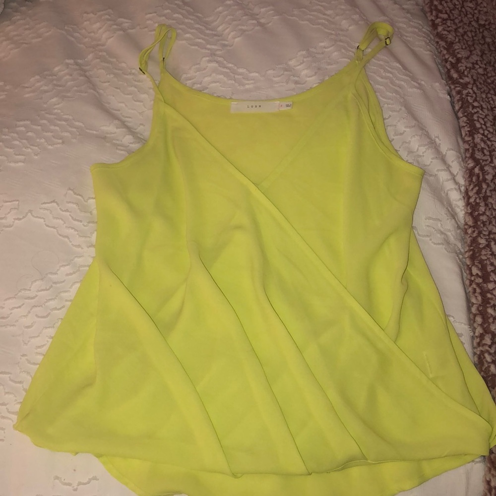 Lush neon yellow chiffon tank